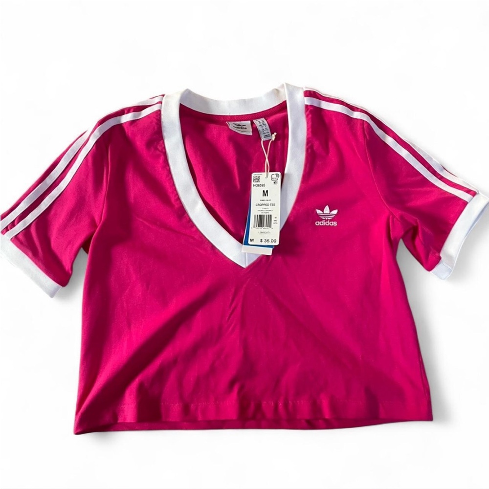 NWT adidas pink cropped tee